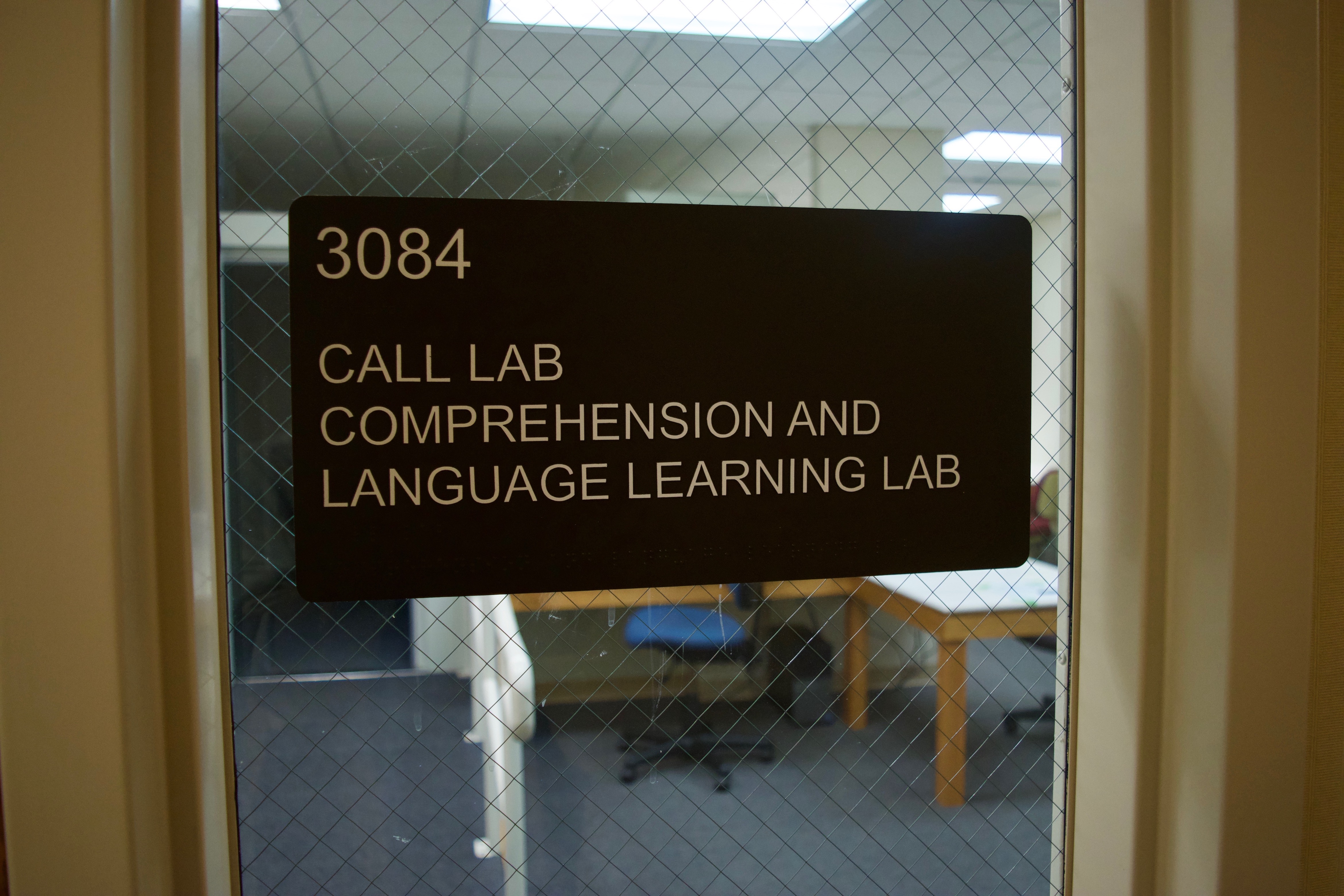 CALL Lab viewed form outside the main door